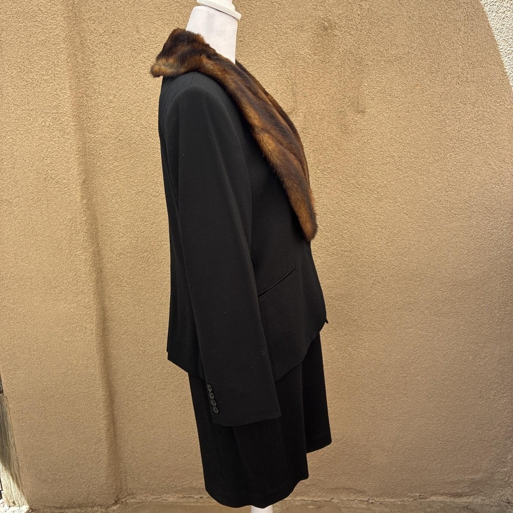 Vintage 1990s Lauren Ralph Lauren Wool Dress Suit Set Size 10 NWT Faux Fur - Picture 5 of 15